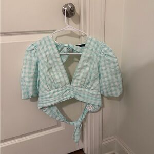 Zara Gingham Crop Top